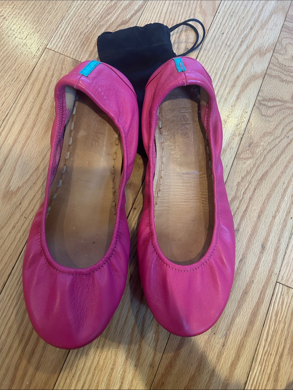 Tieks Pink Leather Foldable Ballet Flats